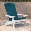 Flash Furniture White Folding Adirondack Chairs-Teal Cushions, 2PK 2-JJ-C14505-CSNTL-WH-GG